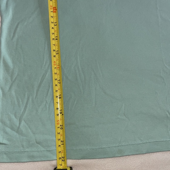 Talbots Pima Cotton Sage Greenish-Blue Long Sleeve Top - Picture 3 of 6